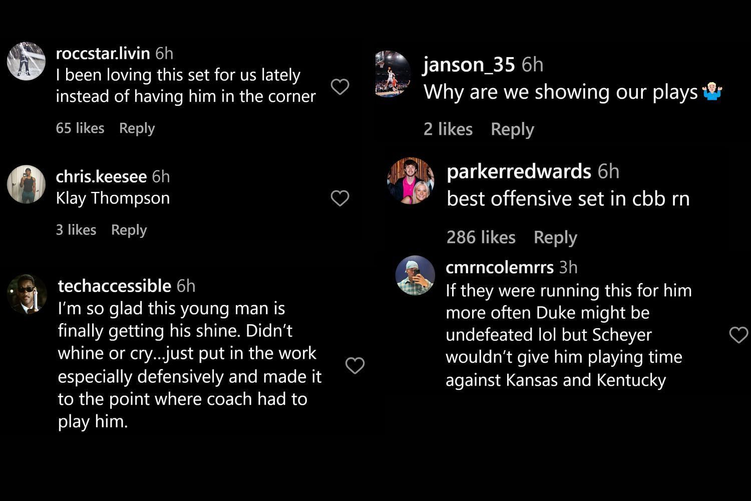 Fans commented on Instagram (@br_hoops/IG)